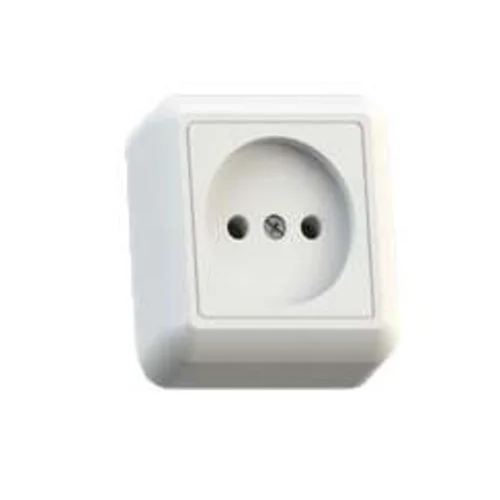 Розетка 1-м ОП Оптима РА10-375 10А IP20 без заземл. с монтаж. пластиной бел. Кунцево 8006